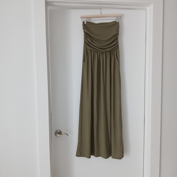 Grace Karin Dresses & Skirts - Olive Green Strapless Midi dress NWT